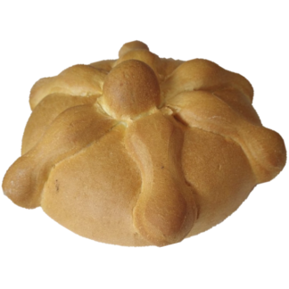 PAN DE MUERTO PLAIN 450 GR/15.87 OZ
(SUGAR SHOULD BE ADDED AT STORE) FULL BAKED